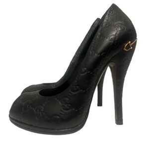 Gucci black leather heels